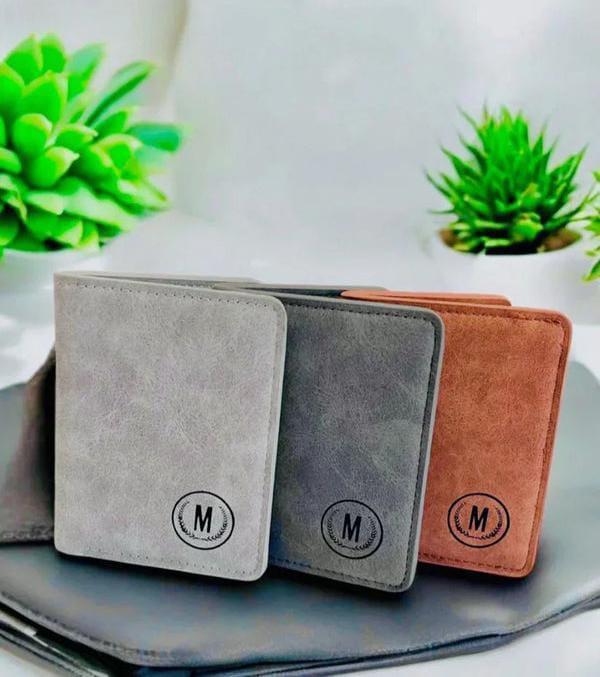 Premium Leather Wallet with Monogrammed 'M' Design
