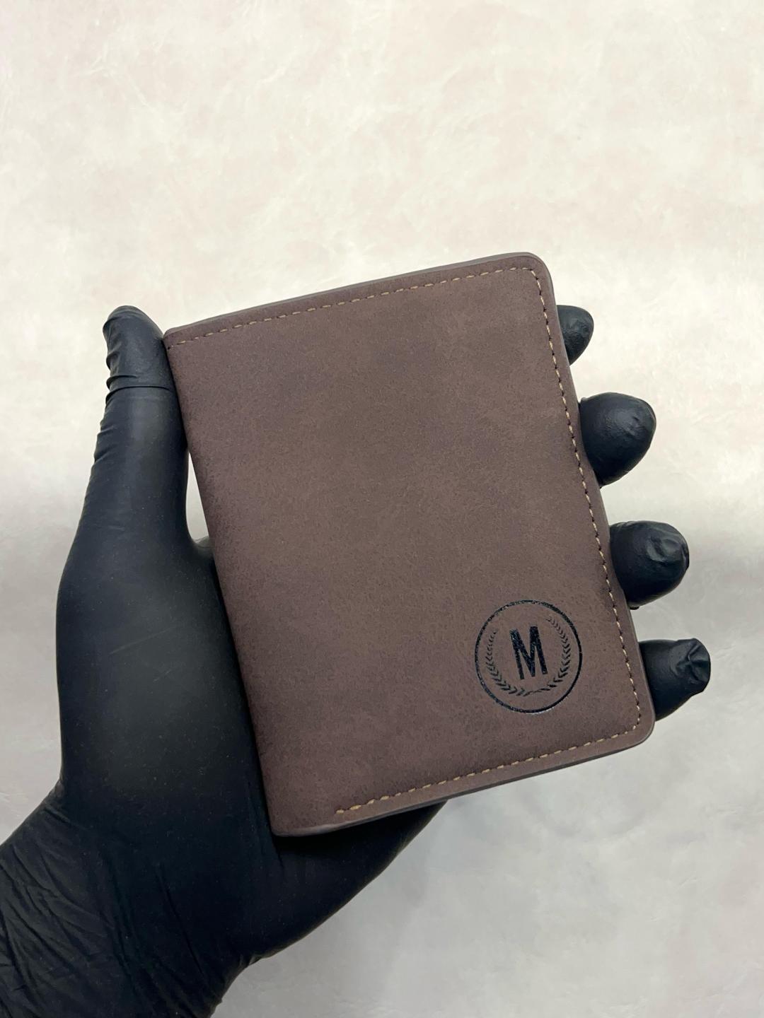 Premium Leather Wallet with Monogrammed 'M' Design