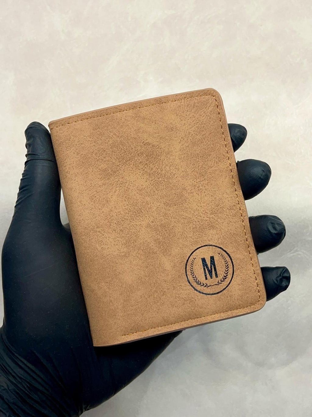 Premium Leather Wallet with Monogrammed 'M' Design