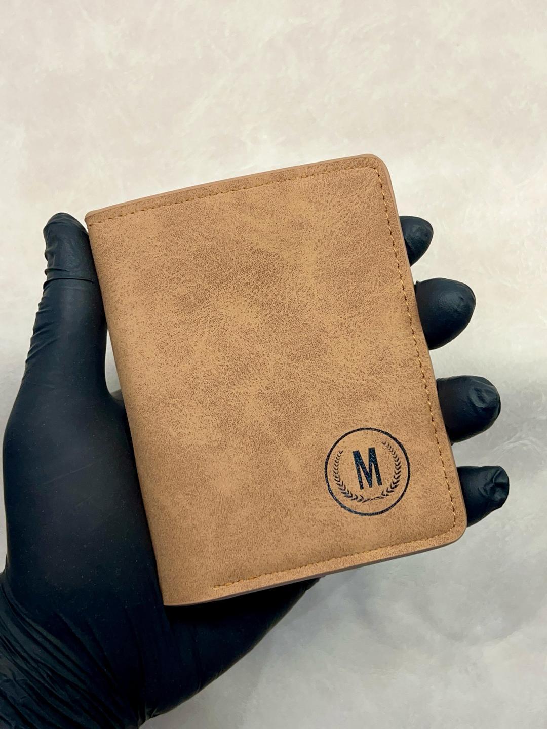 Premium Leather Wallet with Monogrammed 'M' Design