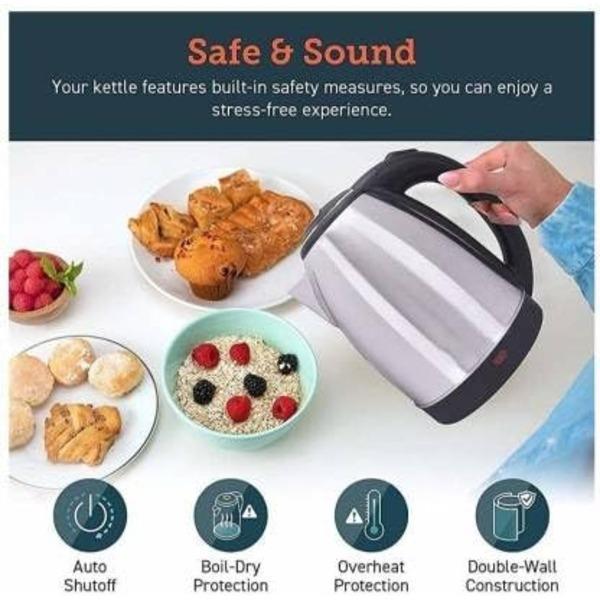Electric Kettle Stainless Steel Fast Boil Silver