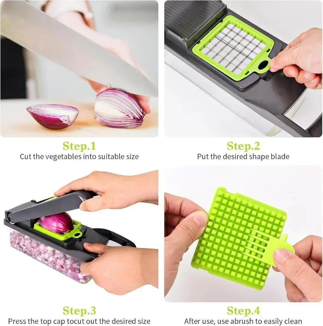 16-in-1 Vegetable Cutter ABS Plastic Multi-Use Kitchen Tool