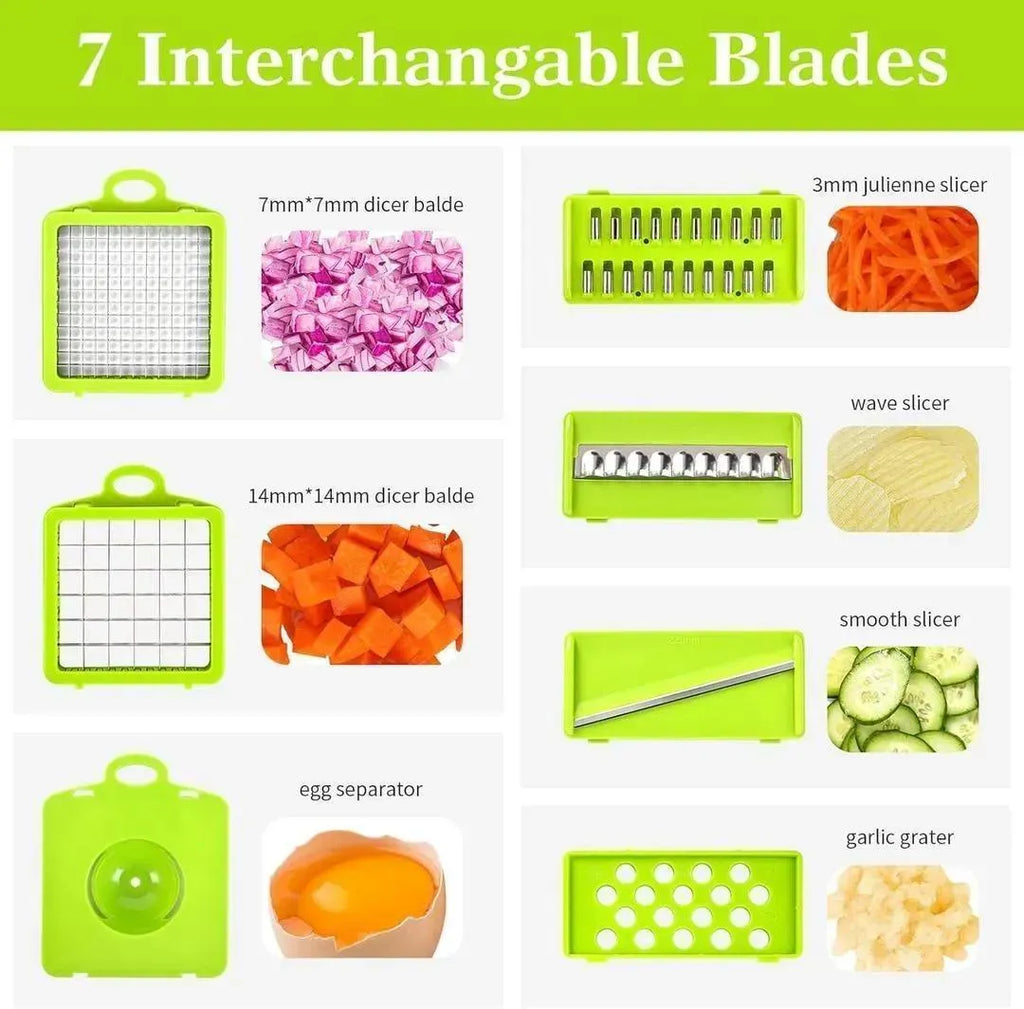 16-in-1 Vegetable Cutter ABS Plastic Multi-Use Kitchen Tool