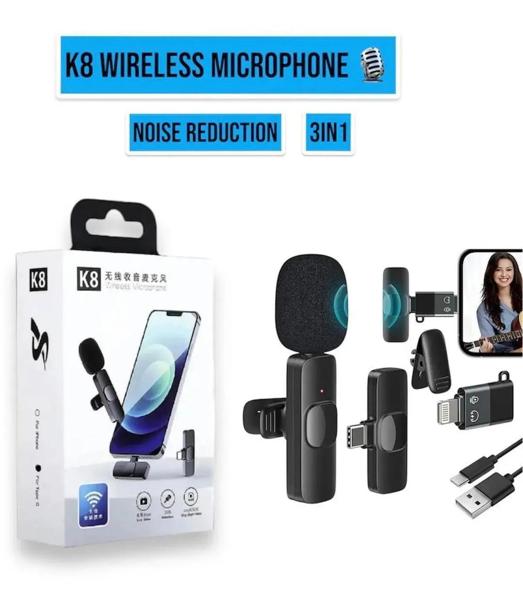 K8 Wireless 3-in-1 Microphone with Noise Reduction