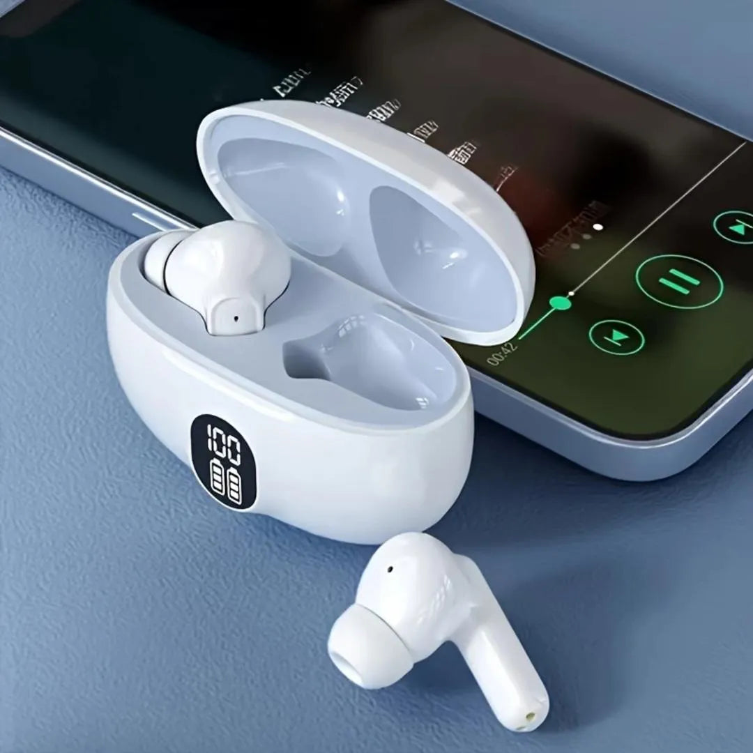 Black 385 Earbuds with ANC & Yellow Design