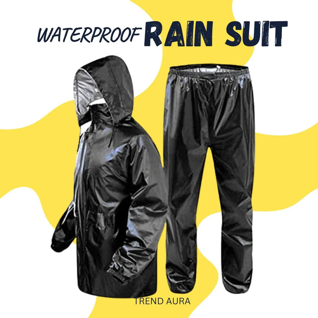 Waterproof Men's Rain Suit Black Full Body