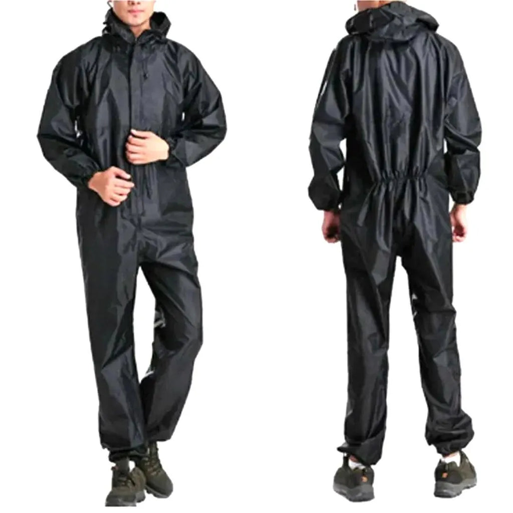 Waterproof Men's Rain Suit Black Full Body