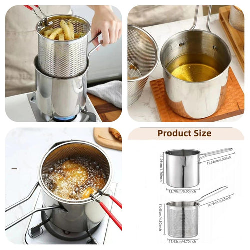 French Fry Basket Holder 304 Stainless Steel 1200ML