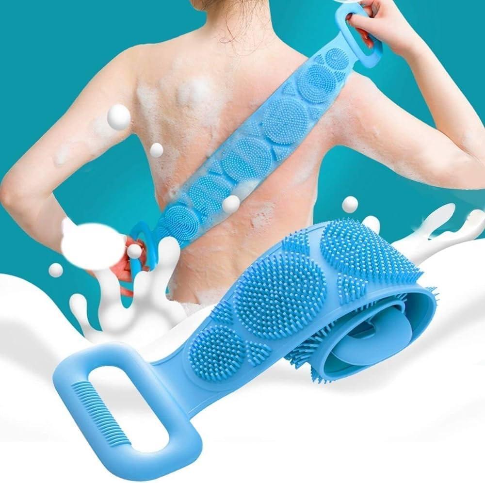 Silicone Body Scrubber Blue Double Sided Exfoliator