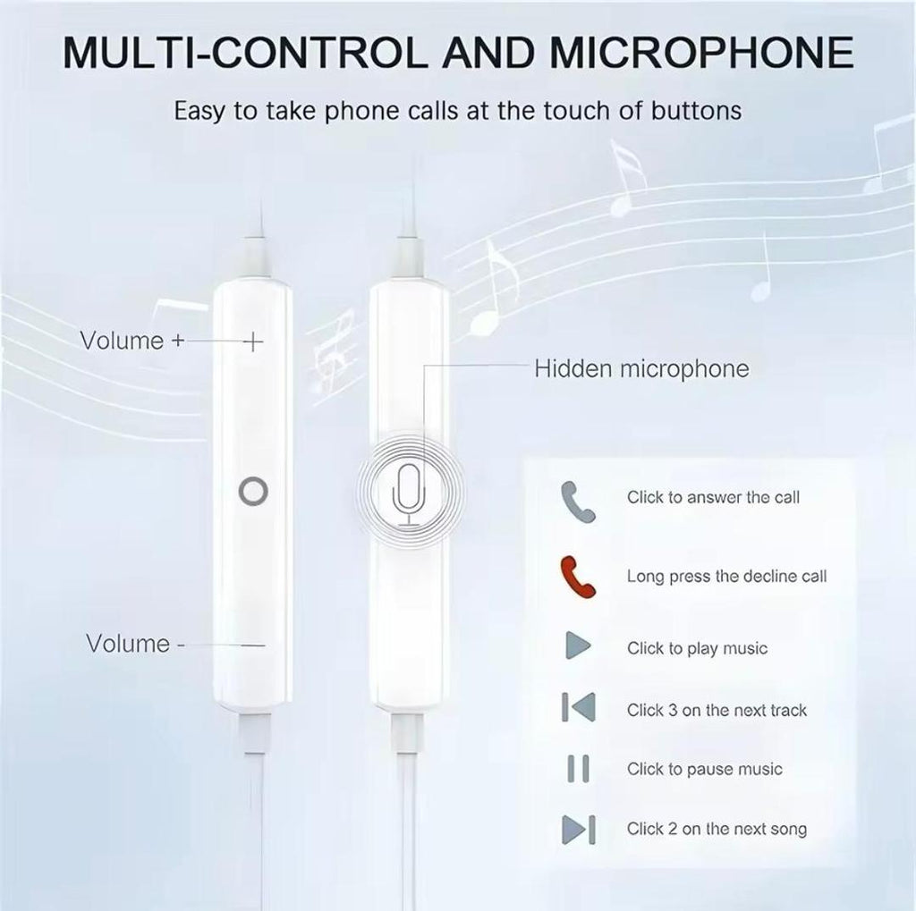 White Earphones USB-C with Mic & Comfortable