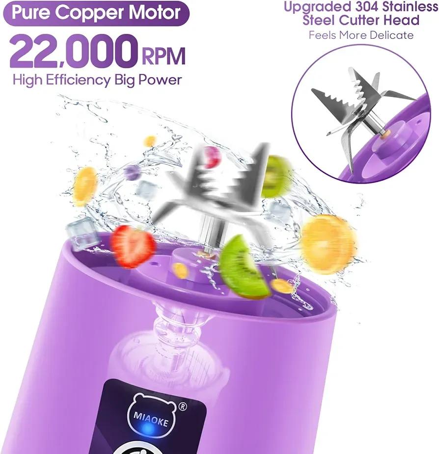 Purple Electric Juicer Blender for Home & Travel