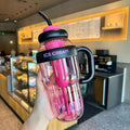 Insulated Water Bottle Pink Black ABS Plastic