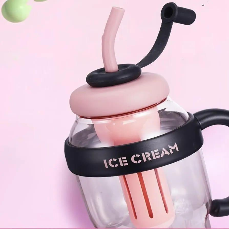 Insulated Water Bottle Pink Black ABS Plastic