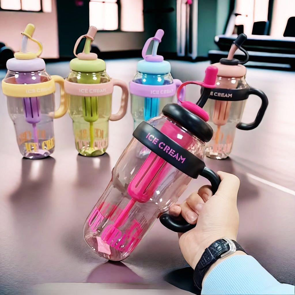 Insulated Water Bottle Pink Black ABS Plastic