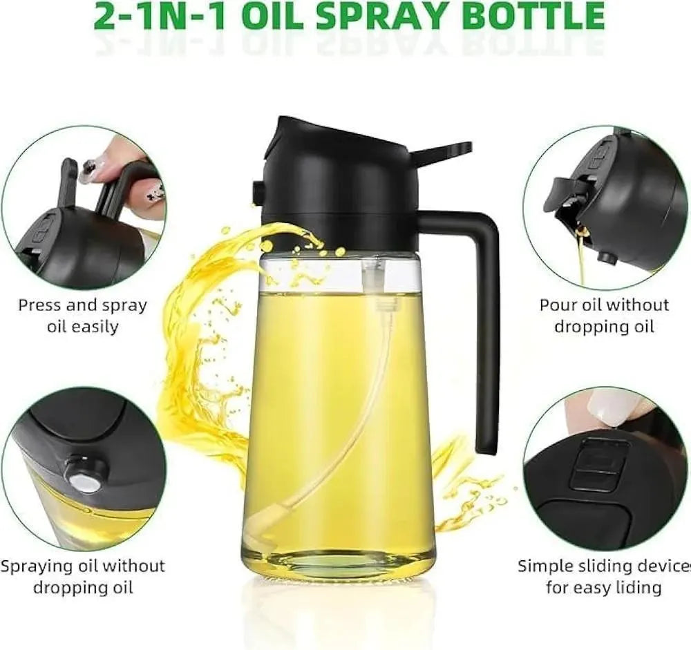 Premium Glass Oil Bottle 50ml Spray Leak Proof