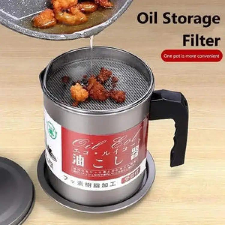 Stainless Steel Strainer Oil Pot 1.4L Pakistan